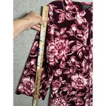 Miss Elaine Medium House Coat Robe Floral Womens Velour Zip Pink Burgundy Photo 5