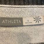 Athleta Grey Striped Asymmetrical Zip Sweater Jacket Photo 7