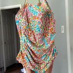 J.Crew Ruched Bandeau One-piece In Rainbow Blooms Floral Print Swimsuit Photo 0