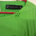 New York & Co. Lime Green Eyelet ruffle Women’s Dress Photo 1