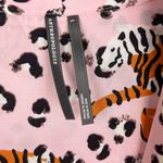 Anthropologie NEW Silky Pajama Top L Pink Animal Print Photo 3