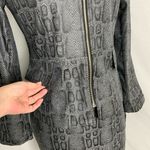 Lilli Sucre Gray Snakeskin Career Knee Length Skirt & Zip Front Jacket Set Small Photo 6