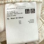 Uniqlo Pants Women's XL Cream Striped Stretch Straight Leg Classic Everyday Prep Photo 7