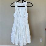 House Of CB  SARITA WHITE COTTON BRODERIE ANGLAIS PLUNGE MINI DRESS NWOT XS Tall Photo 5