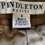 Pendleton Vintage  Dress Pants Trousers 100% Virgin Wool 90s Pleated Tan 6P 28x29 Photo 2