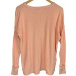 Aerie  Dance Club Long Sleeve Thermal Waffle Knit Top Sz Small Peach Disco Ball Photo 2