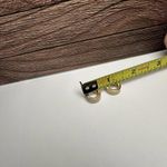 Monet  Cream Enamel Gold Tone Huggie Hoop Pierced Earrings Signed Photo 2