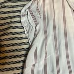 Ava & Viv  White and MarroonStriped Casual Shirt in 3x , 100% rayon Photo 5