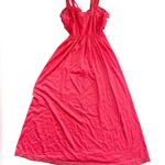 Gotham Gold Stripe Vintage 50s Pink Romantic Ruffle Maxi Lingerie Slip Dress Size 34 Photo 2