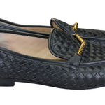 J.McLaughlin Dillon Woven Loafers Black Leather Gold Bit Slip On Shoes Women's Size 8 Photo 0