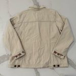 Denim & Co Embroidered Beaded Button Front Denim Trucker Jacket Women’s XL Cream Size undefined Photo 6
