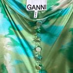Ganni NWOT  Organic Silk Satin Ruched Mini Dress Photo 8