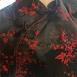 New Qipao Cheongsam Dress Black Red Floral Size M Photo 2