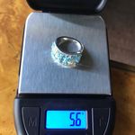 Natural Blue Apatite Sterling Silver Turtle Ring Size 5 Photo 6