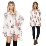 Free People Womens Sz XS Tree Swing Pink Floral Electric Orchid Tunic Dress Photo 1