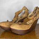 Elaine Turner  Suede Wedge Heels‎ Fringe Photo 3