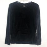 Cuddl Duds  Crew Neck Velvet Black Sweater Size Small Photo 0