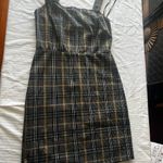 Forever 21 Plaid Black and Gold Women's Dress Photo 2