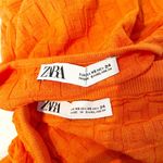ZARA Jacquard Sleeveless Tank and Mini Skirt Matching Set Orange XS Photo 1