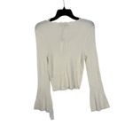 BAGATELLE COLLECTION Women's Ivory Scallop Neck Ribbed Flare Sleeve Sweater XL White Photo 4