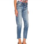Moussy Vintage Howa Distressed Raw Hem Jeans Size 28 Blue Photo 2