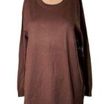 Modcloth Womens Button Detail Pullover Tunic Sweater High Low Brown Medium Photo 0