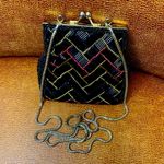 Regale Beaded Clutch Evening Purse Black Photo 2