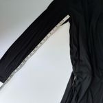 Haute Hippie Black Long Sleeve Modal Dress L Cowl Neck Tie Waist Open Back New Photo 12