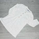 Casual cotton seed nautical star fish palm shirt w/ wood buttons tropical shirt White Photo 0