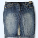 Mossimo Y2K Low Rise Denim Skirt in Dark Indigo Size 14 NWT Front Slit Blue Photo 0
