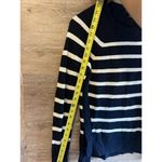 J.Crew  Sweater Sz Small Navy/White Stripe Cotton Crewneck Side Button Nautical Photo 7