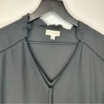 Maison Jules Womens Tassel Ties Peplum Blouse Black Size L Photo 3