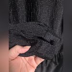 ZARA  Micro Dot Mini Dress Black/White Size XS Oversized Ruffle Long Sleeve Photo 4