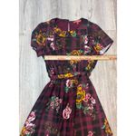 Modcloth  Joyful Poise‎ Floral Plaid Belted Dress Women's Size S Photo 5