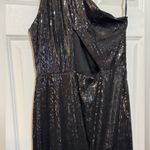 B Darlin B. Darlin Black Floor Length Sequin Sexy Formal One Shoulder Cutout Gown 13/14 Photo 4