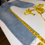 Judy Blue jeans skinny fit embroidered stars distressed hem @ankle Size 29 Photo 2