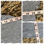Tahari Shirt V Neck 100% Linen T-Shirt Striped Sz Large Nautical Neck Preppy Photo 4