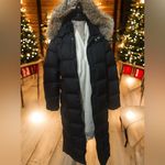 Ralph Lauren Lauren  Black Puffer Longline Faux Fur Hood Coat sz Large Photo 1