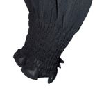 EXPRESS  Black Long Sleeve Square Neck‎ Smocked Blouse Top EUC Size Small Photo 5