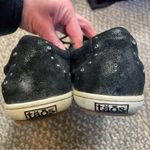 TAOS Freedom Suede black metallic silver shimmer studded sneakers size 8.5 Photo 3