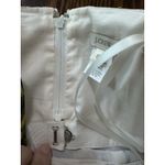 J Crew Strapless 100% Silk Mini Dress Size 0 Cream Watercolor Lined Pockets EUC Photo 10