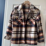 Source Unknown Cozy Plaid Button up Oversized Jacket Shacket lightweight medium Photo 0