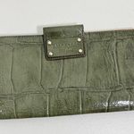 Kate Spade Green Embossed Crocodile Mini Envelope Clutch Photo 0