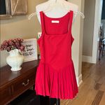 Qinsen Red Mini Tennis Dress Pleated New Size XS Photo 5