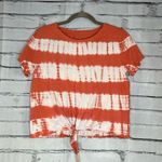 Natural Reflections Orange & White Tie‑Dye Tee Sz S/P Cotton Streetwear Festival Photo 0