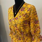 Moa Moa Floral Yellow v-neck  Top Photo 1