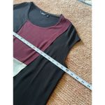 Vera Wang Simply Vera Colorblock Sleeveless Top Tunic 1X Burgundy Black Cream Bl Photo 2