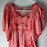 Dress Barn Y2k Size Medium Pink Rhinestone Lace Babydoll Flutter Sleeve Fairy Top Photo 1