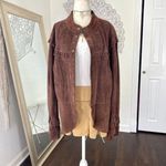DG 2 Plus Size Early 2000's Witchy Whimsygoth Dark Brown Suede Leather Jacket 3X Photo 1