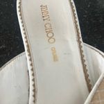 Jimmy Choo Tan and White Thong Sandals Photo 4